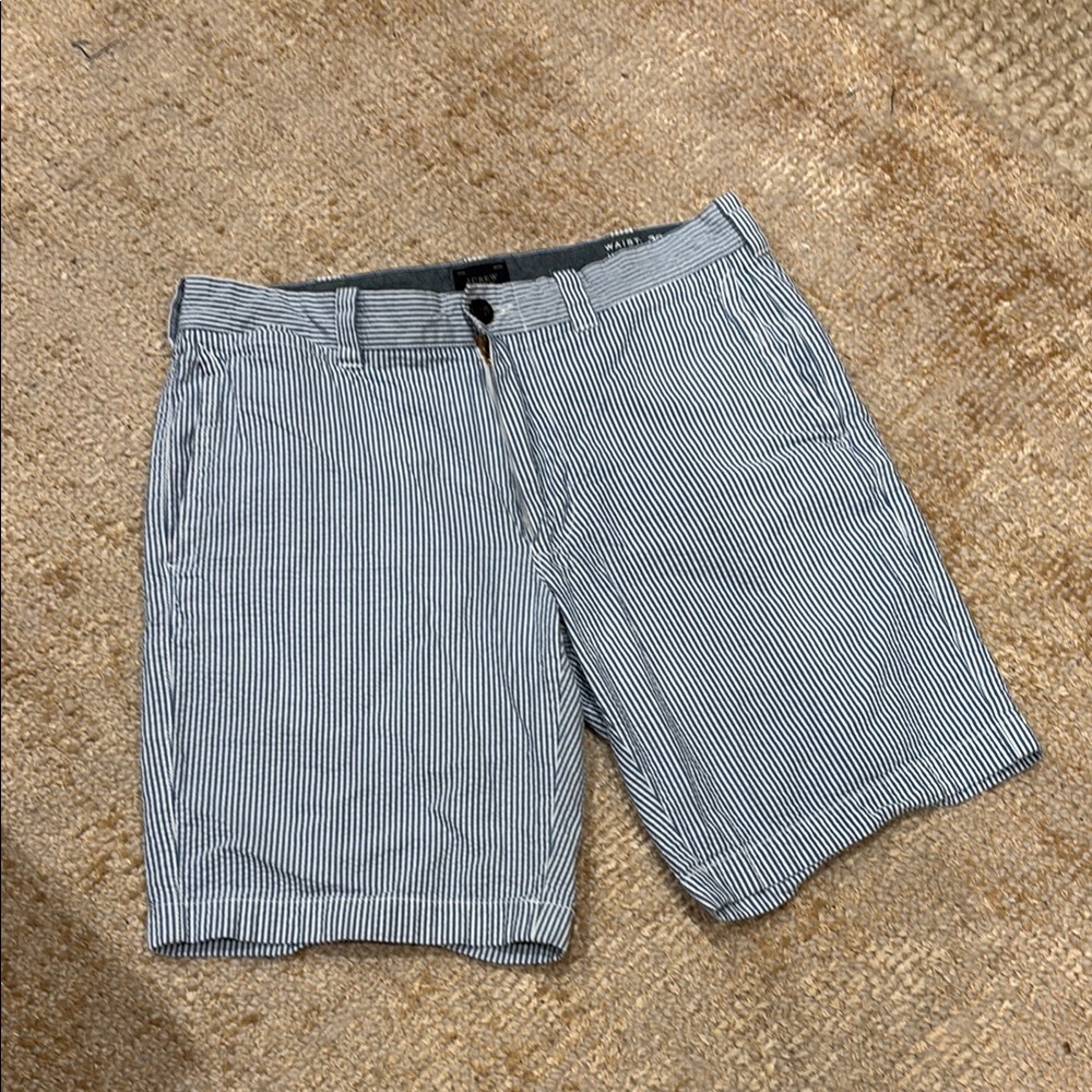 Men's J.Crew Blue and White Seersucker Shorts